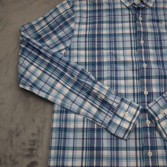 Johnnie- O Shirt Mens S Check Hangin Out Long Sleeve Button Up Surfing - Picture 11 of 16